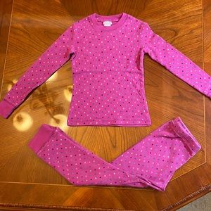 Purple Polkadot Thermal Set with full sleeve top and legging bottom